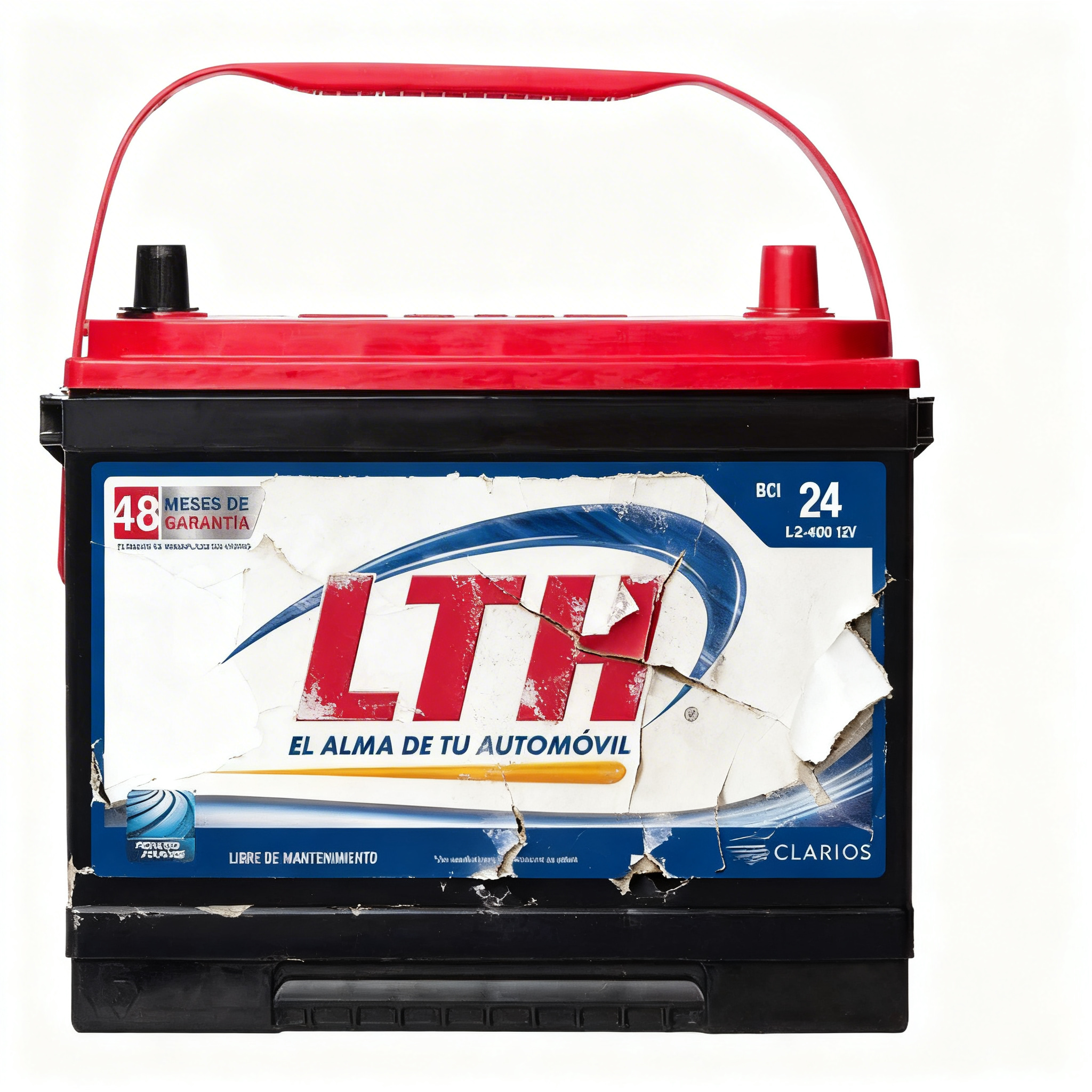 Etiqueta de batería LTH ilegible